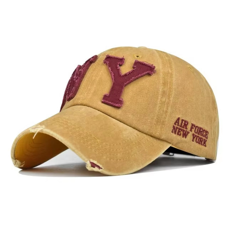 Baseball Cap Retro-Style Snapback Hat Sun Hat Spring Autumn Baseball Cap Sport Cap New York Letter Cap Hip Hop Fitted Cap