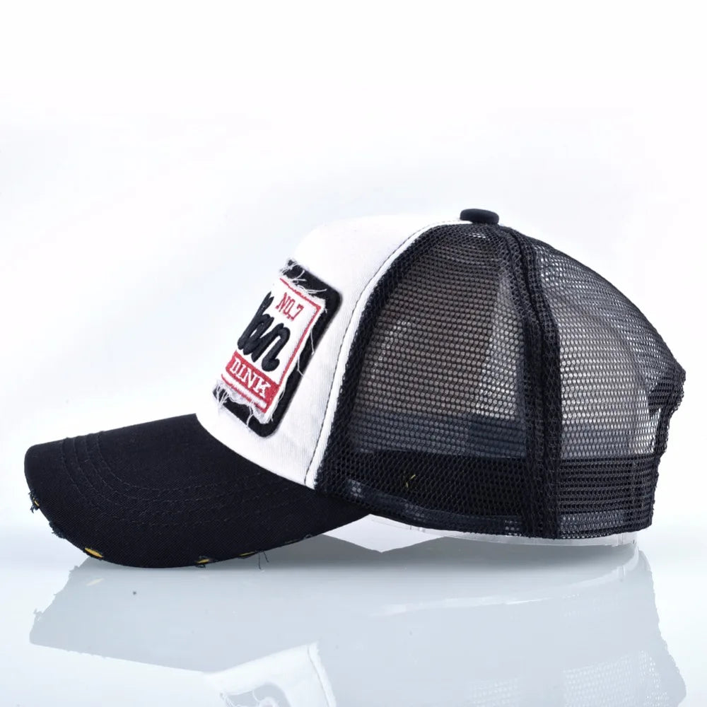 Fashion Letter Embroidery Baseball Cap for Men Women Summer Breathable Mesh Snapback Hat Unisex Hip Hop Trucker Bone Gorras
