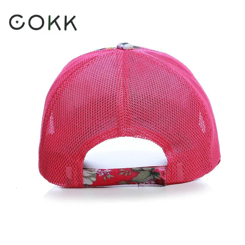 Mesh Cap Flower Baseball Cap Women Summer Snapback Hats for Women Adjustable Casual Outdoor Sport Casquette Sun Hat Female
