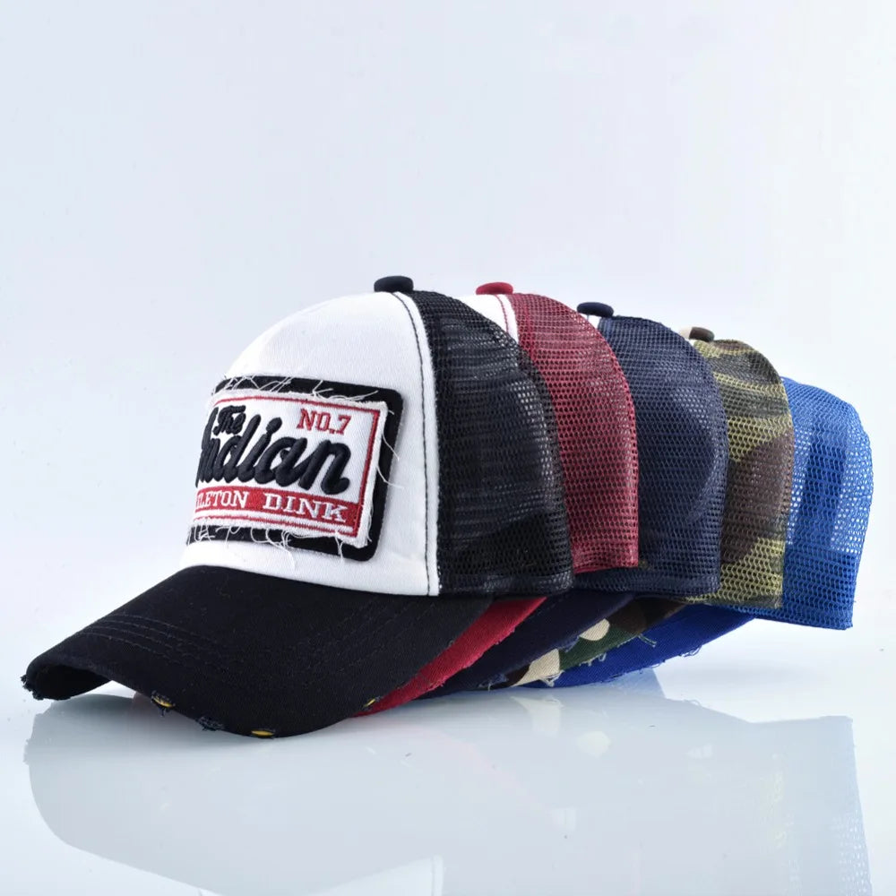 Fashion Letter Embroidery Baseball Cap for Men Women Summer Breathable Mesh Snapback Hat Unisex Hip Hop Trucker Bone Gorras