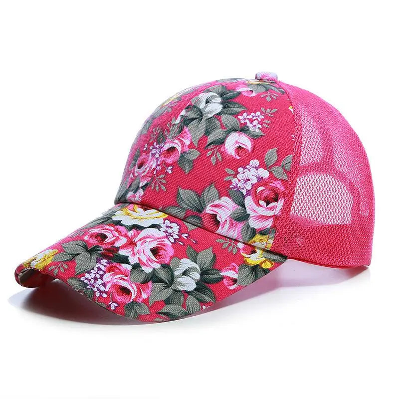 Mesh Cap Flower Baseball Cap Women Summer Snapback Hats for Women Adjustable Casual Outdoor Sport Casquette Sun Hat Female