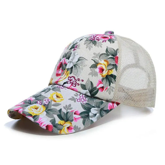 Mesh Cap Flower Baseball Cap Women Summer Snapback Hats for Women Adjustable Casual Outdoor Sport Casquette Sun Hat Female
