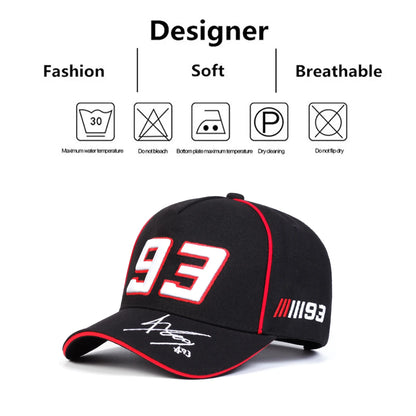 2024 New Simple Letter 93 Embroidery Hip Hop Fashion Baseball Cap 100% Cotton Unisex Adjustable Outdoor Sports Sun Cap Trucker H