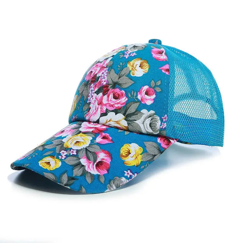 Mesh Cap Flower Baseball Cap Women Summer Snapback Hats for Women Adjustable Casual Outdoor Sport Casquette Sun Hat Female