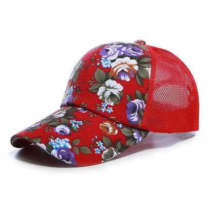 Mesh Cap Flower Baseball Cap Women Summer Snapback Hats for Women Adjustable Casual Outdoor Sport Casquette Sun Hat Female