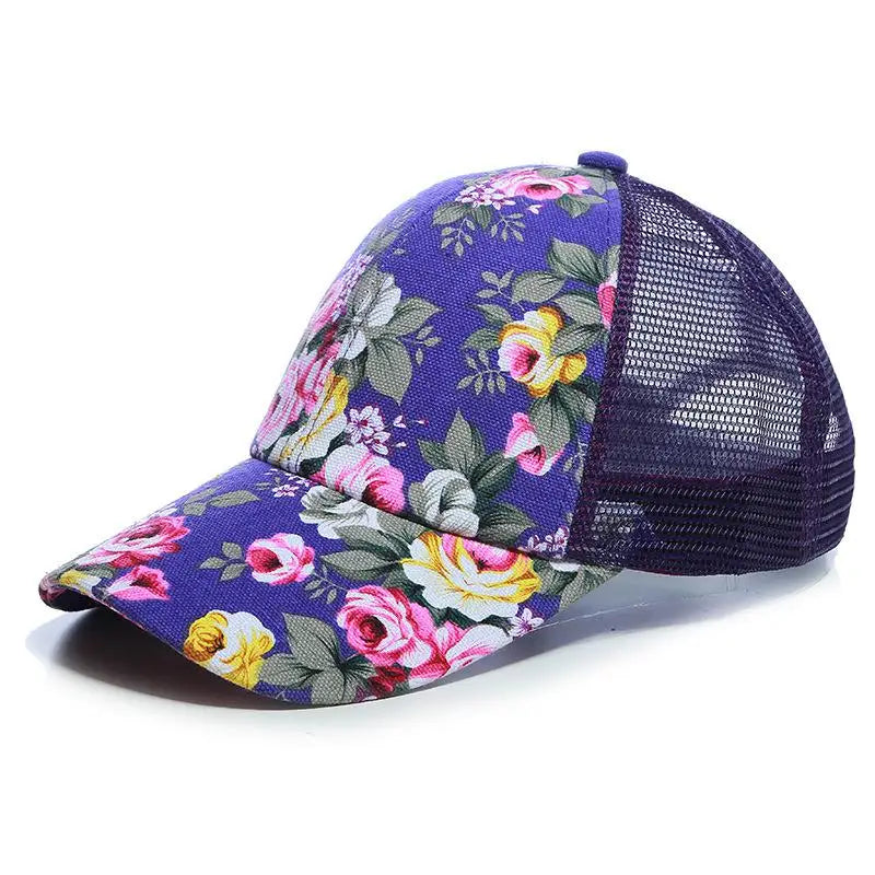 Mesh Cap Flower Baseball Cap Women Summer Snapback Hats for Women Adjustable Casual Outdoor Sport Casquette Sun Hat Female