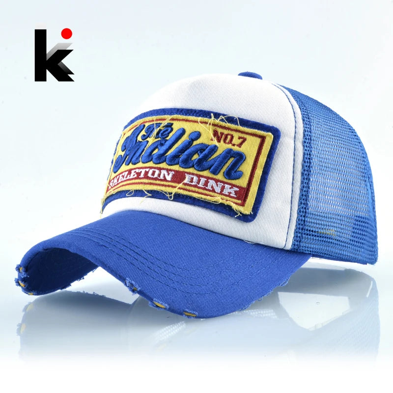 Fashion Letter Embroidery Baseball Cap for Men Women Summer Breathable Mesh Snapback Hat Unisex Hip Hop Trucker Bone Gorras
