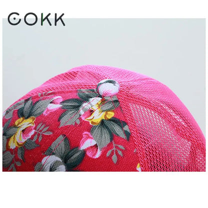 Mesh Cap Flower Baseball Cap Women Summer Snapback Hats for Women Adjustable Casual Outdoor Sport Casquette Sun Hat Female